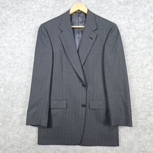 Hart Schaffner Marx Gray Pinstripes Size 39R Blazer‎ HSM 100s 100% Wool PINHOLE